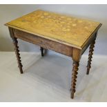 A Late 18th or Early 19th Century Italian Walnut and Marquetry Inlaid Rectangular Centre Table with