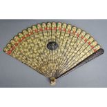 An Early 19th Century Chinese Imperial Canton Lacquered Brise Fan,