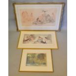 William Russell Flint, SPANISH LADIES WITHIN AN INTERIOR Signed in pencil,