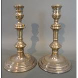 A Pair of London Silver Candlesticks in the 18th Century Style,