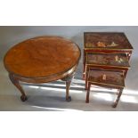 A Queen Anne Style Walnut Circular Coffee Table,