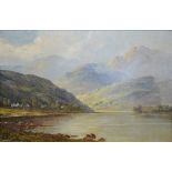 F C Jamieson, Highland Landscape with Figures on a Track and Scottish Loch Scene,