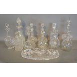 A Pair of Early 19th Century Cut Glass Decanters,