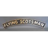 A Painted Cast Iron Railway Sign 'Flying Scotsman' 90 cms long