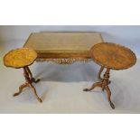 A Good Quality Reproduction Walnut Wine Table with Pie Crust Edge,