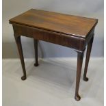 A George III Mahogany Rectangular Card Table of Rectangular Form,