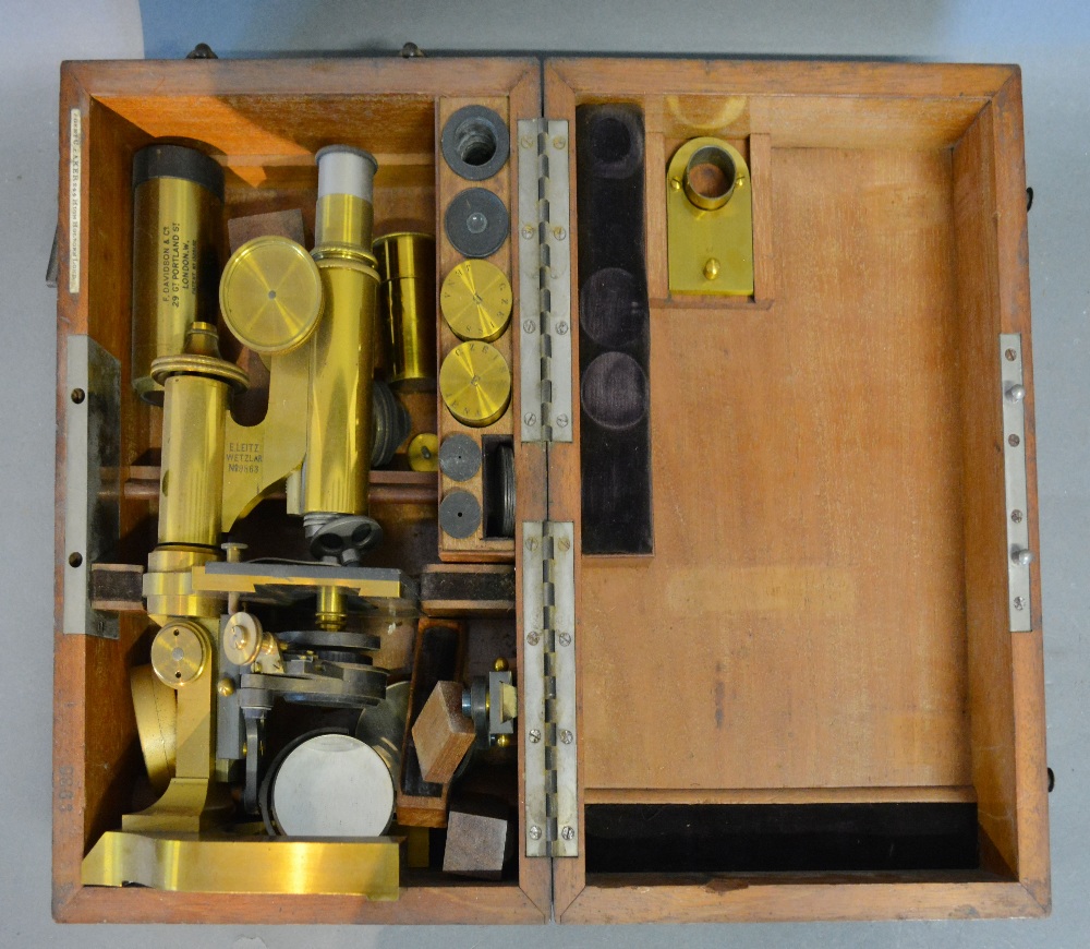 An Ernest Leitz Wetzlar Brass Microscope No.