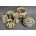 A Muchelney Pottery Squat Vase,