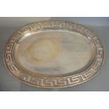 A 925 Silver Oval Tray, 23 ozs,