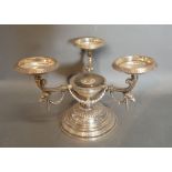 A Victorian Silver Table Centre with Three Branches,