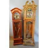 A Reproduction Long Case Clock with Two Train Movement,