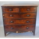 A Victorian Mahogany Straight Front Chest of Two Short and Three Long Graduated Drawers with Knob
