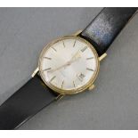 A Tissot Visodate Automatic Seastar 7 Gold Cased Gentlemans Wrist Watch with leather strap
