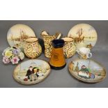 A Royal Doulton 'The Balloon Man' D6655 Dish together with a Royal Doulton 'Silks and Ribbons'