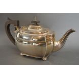 A Queen Elizabeth II Silver Teapot with Shaped Handle and Finial, Sheffield 1966,