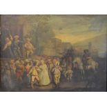 Late 18th or Early 19th Century Continental School STREET SCENE WITH FIGURES Oil on panel,