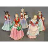 A Paragon Bone China Figurine 'Lady Anne' together with four other Paragon China Figurines 'Lady