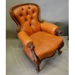 A Victorian Mahogany Club Chair,