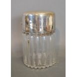 A Victorian Silver and Cut Glass Large Scent Bottle by Asprey, London,
