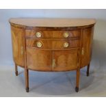 A 19th Century Mahogany Demi Lune Side Cabinet,