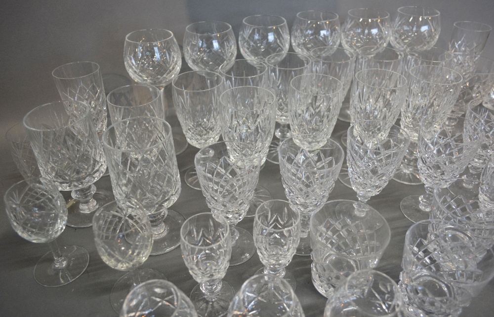 A Set of Ten Cut Glass Wine Glasses together with a collection of other Glassware, - Image 2 of 2