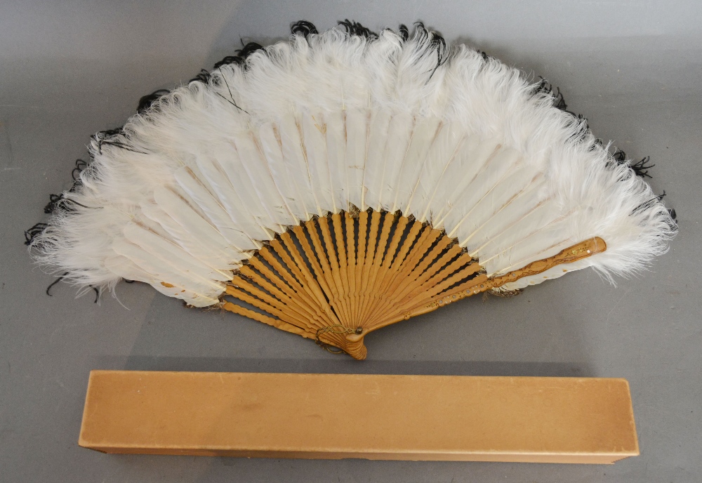 An Ornate Feather Fan with three differe - Image 2 of 2