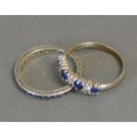 An 18ct. White Gold Diamond and Sapphire