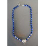 A Vibrant Blue Cultured Pearl Necklace w