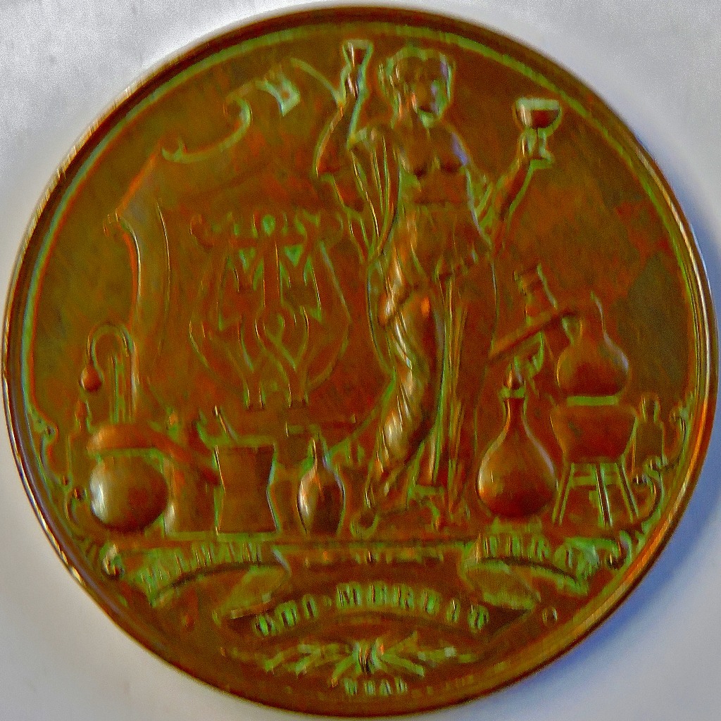 Medals - 1904 Bronze Medal by Neal for Metropolitan College of Pharmacy to Herbert Frankin Baird for - Image 3 of 4