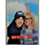 Film Brochure - Wayne's World 2, A4 size, opens out to A3 size centrefold, has pouch featuring a