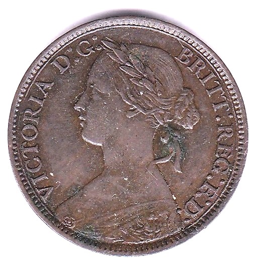 Great Britain 1861 Victoria Farthing GEF/AUNC nicely toned. - Image 2 of 3