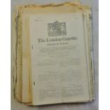 Newspapers (x5) - 19th and 20th century newspapers includes The London Gazette, The Observer, The