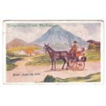 Ireland - Mullinger Irish Jaunting Car - novelty pull out views