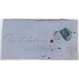 1888-2d Blue (1.65b-pl13)ON FRONT (SG47) on front London-Nottingham