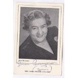 Gwen Berryman (Mrs Doris Archer) Autographed postcard size photographic published by International