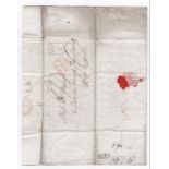 Scotland 1820 EL-Edinburgh-Weymouth charged 2/4(double rate) with red octagonal Edinburgh receiver