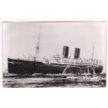 Maritime real photo of S.S. Ranpusa a 1924 built passenger/Congo ocean liner. Became the armed