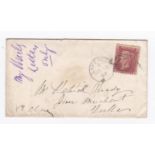 Ireland 1862 -Cover Limerick-Co Clare, with 1d rose-red(SG40) with 271 cancel in a diamond and