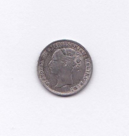 Great Britain 1886 Threepence, EF, nicely toned