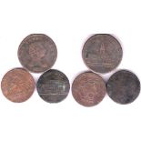 Tokens London Half Pence Tokens - 1795 Newgate Prison, 1790 Masonic and 1812 Penny Token Royal