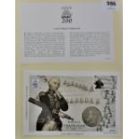 2005-Trafalgar Bicentenary, Lord Cuthbert, Collingwood Commemorative cover with Gibraltar crown