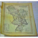 Original Derbyshire County map drawn and engraved by Joshua Archer, published circa 1860. The map