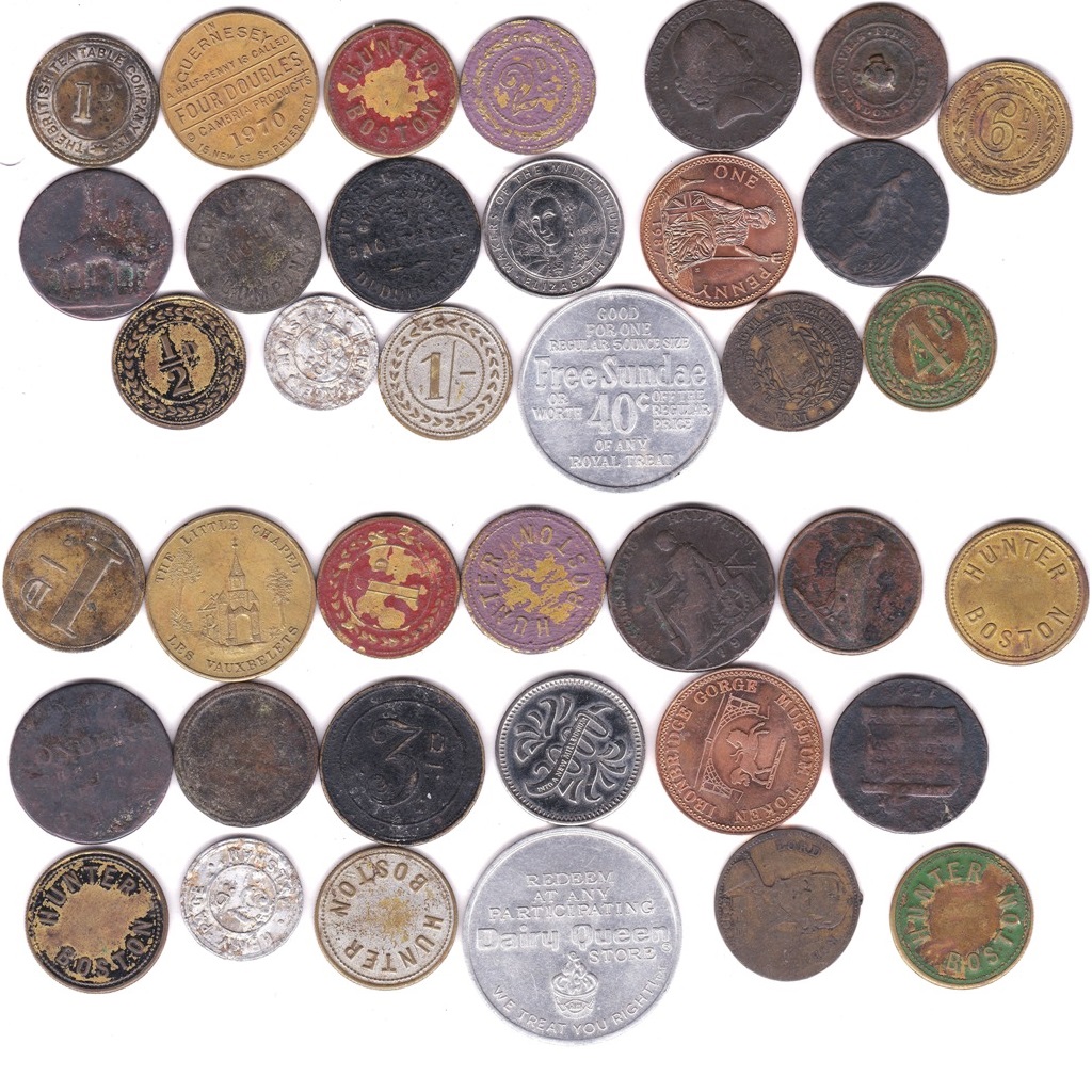 Token-interesting lot incl brass and copper(20)