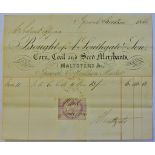 Ipswich Suffolk 1866 engraved letter heading A Southgate & Son Corn, Coal & Seed Merchants