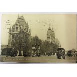 London - 1905 used Tuchs'Town + City' 2951 Natural History Museum, plenty horse - drawn carriages,