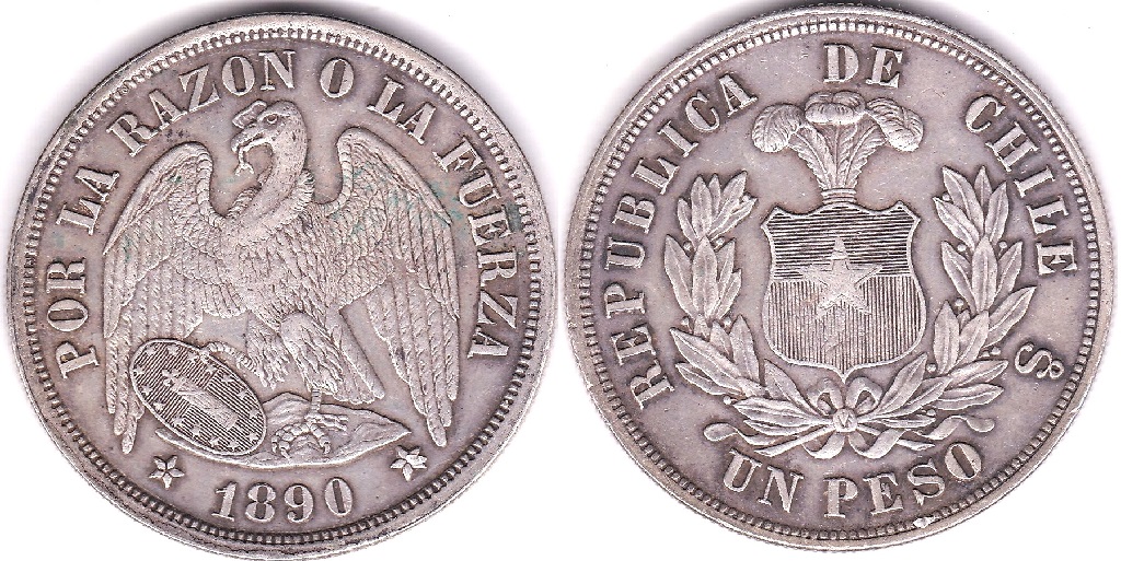 Chile 1890-Peso(KM142.1)GVF