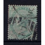 Great Britain 1873 1/- green, Plate 10, SG 150, used. Cat £200
