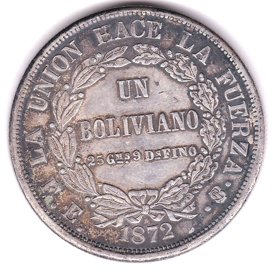 Bolivia 1872-)KM160.1)GVF - Image 2 of 3