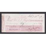 T & T.T. Paget Leicester Bank, Leicester-used order, pink on white Co 19.11.75-Pink on white,