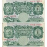 England - £1 green 1950 S25S 295657 Beale VF+ B269 Replacement SeriesEngland - £1 green 1950 J57C